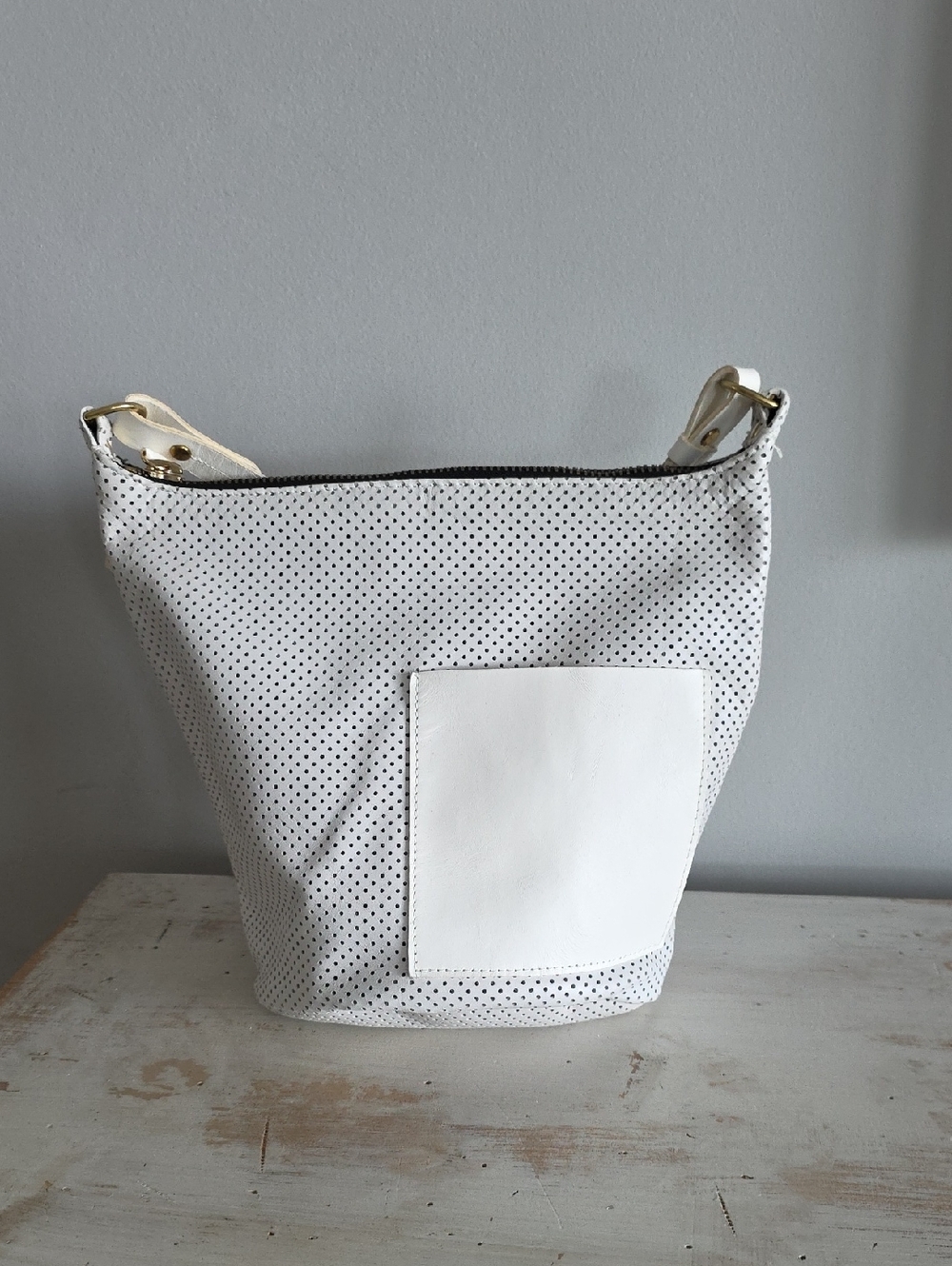 Clare V Perforated Bag In White